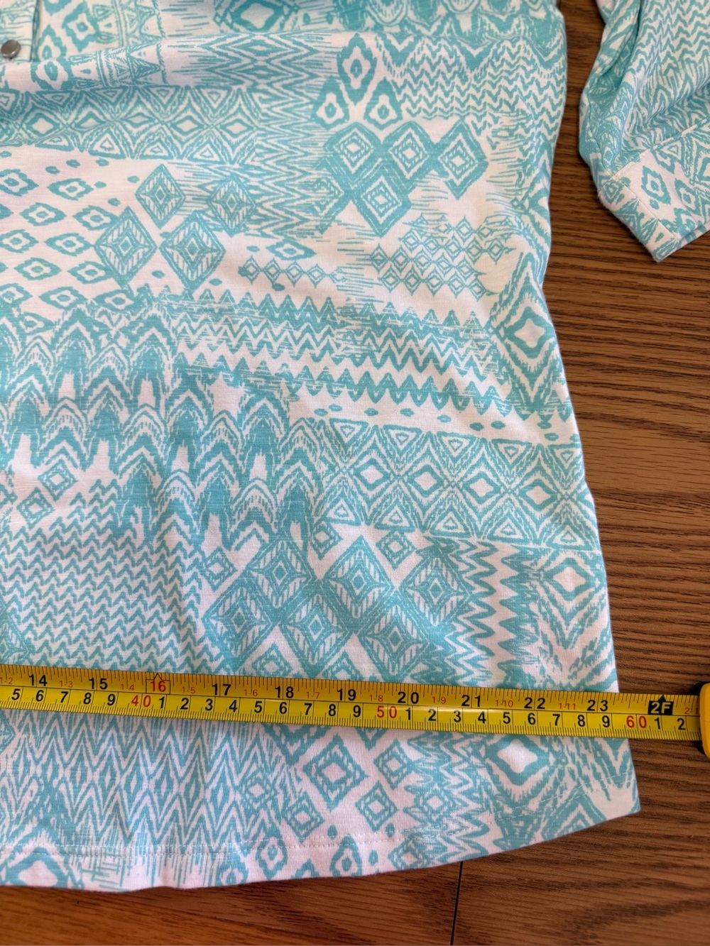 D&Co Henley NWOT Knit Tunic with Y Neck, Soft & Stretchy - Light Blue - Picture 7 of 12